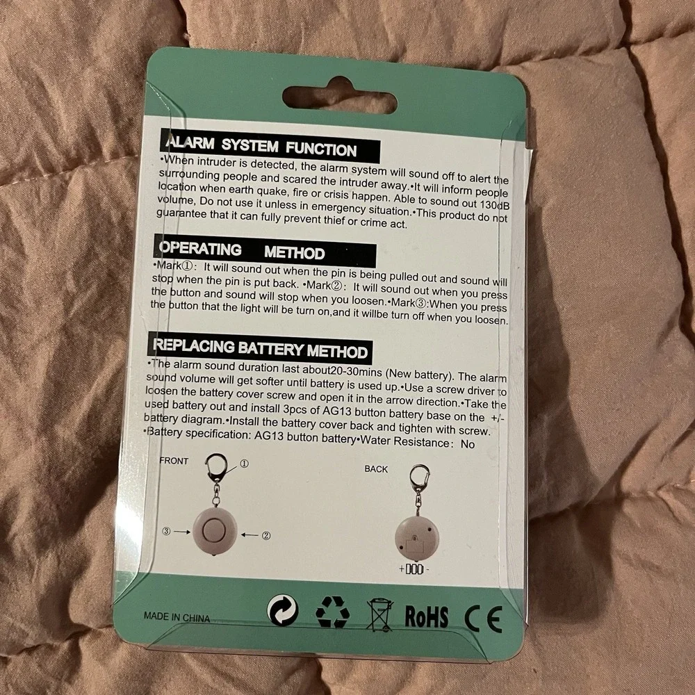 Nano Banshee Personal Defense Alarm Led Light Key Chain New Unopened